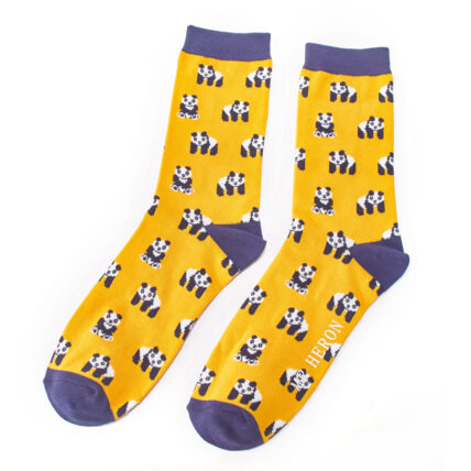 Mr Heron Pandas Socks Yellow-0