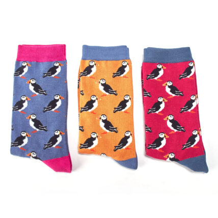 Mr Heron Puffins Socks Blue-1829