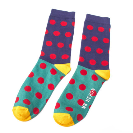 Mr Heron Spotty Socks Blue-0