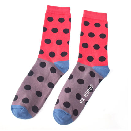 Mr Heron Spotty Socks Red-0