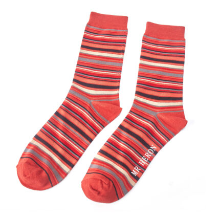 Mr Heron Stripes Socks Orange-0