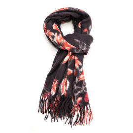 Thick Magnolia Scarf Black-0