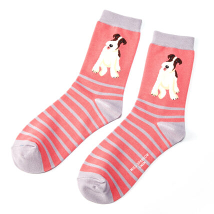 Fox Terrier Stripes Socks Pink-0
