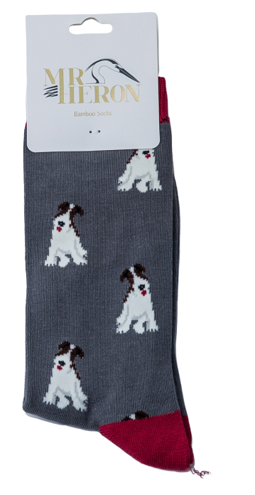 Mr Heron Fox Terrier Socks Grey-2489