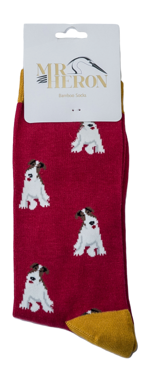Mr Heron Fox Terrier Socks Red-2490