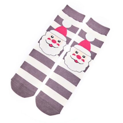 Santa Face Socks Grey-0
