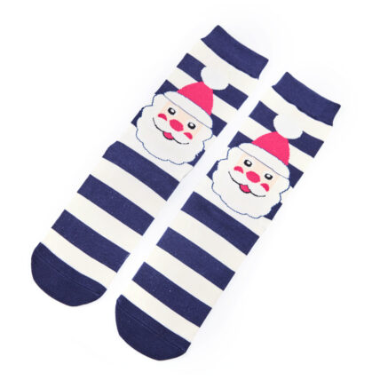 Mr Heron Santa Face Socks Navy-0