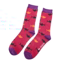 Mr Heron Sharks Socks Red-0