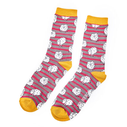 Mr Heron Sheep & Stripes Socks Grey-0