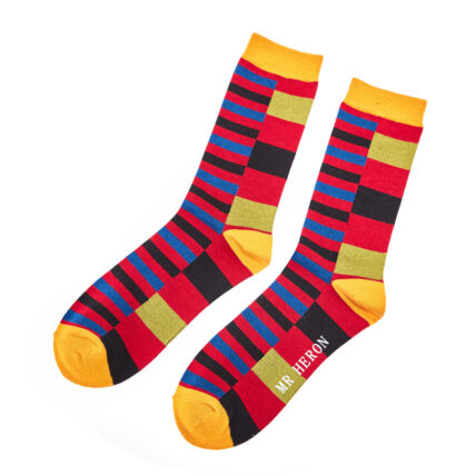 Mr Heron Thick & Thin Stripes Socks Red-0