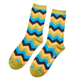 Mr Heron Zig Zag Socks Olive-0