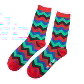 Mr Heron Zig Zag Socks Red-0