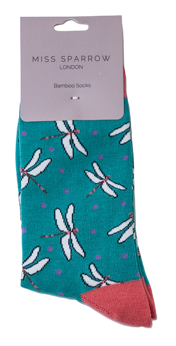 Dragonflies Socks Turquoise-2434