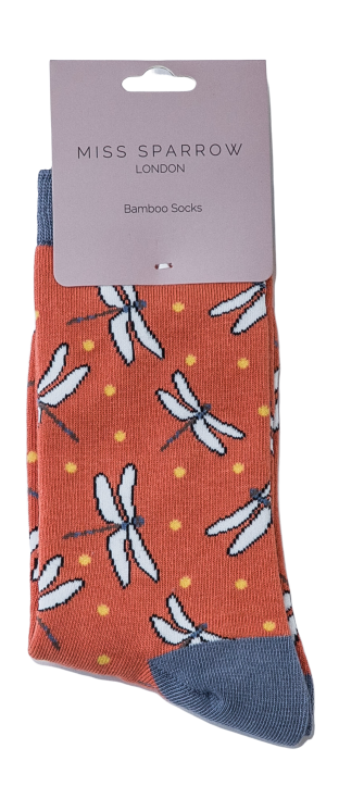 Dragonflies Socks Orange-2433