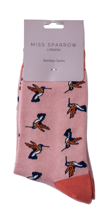 Hummingbirds Socks Dusky Pink-2438