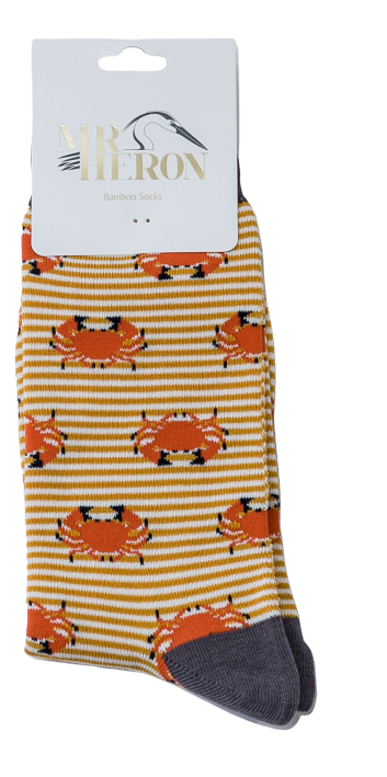Mr Heron Crabs Socks Mustard-2468