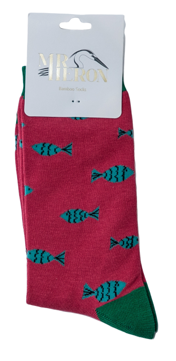Mr Heron Little Fish Socks Red -2484