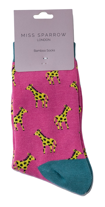 Little Giraffes Socks Hot Pink-2494
