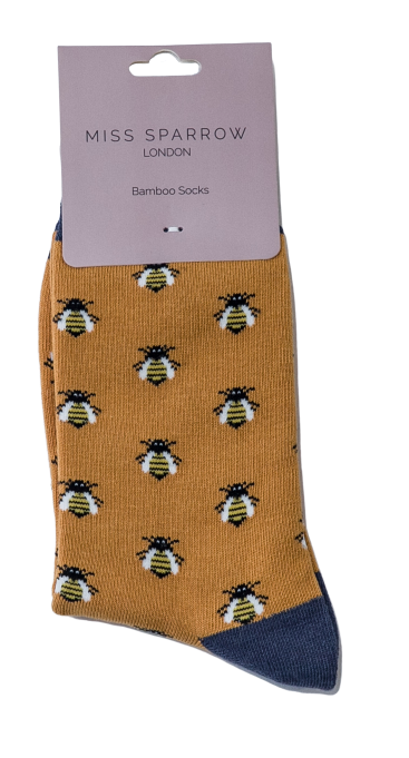 Honey Bees Socks Mustard-2498