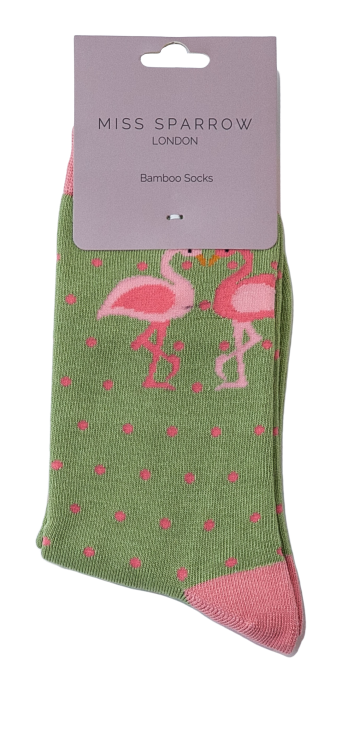 Kissing Flamingos Socks Silver-2519