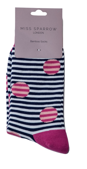 Spots & Stripes Socks Navy-2534