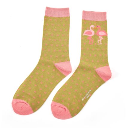 Kissing Flamingos Socks Silver-0