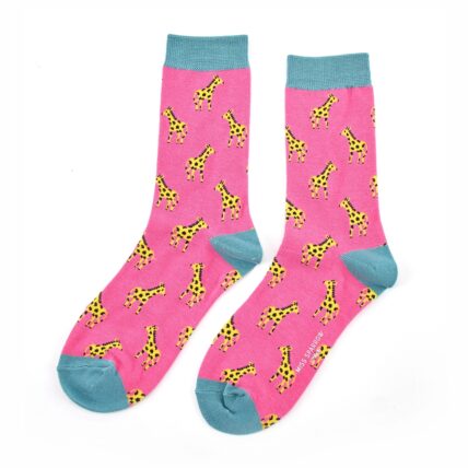 Little Giraffes Socks Hot Pink-0