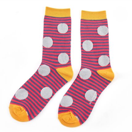 Sparkle Spots & Stripes Socks Red-0