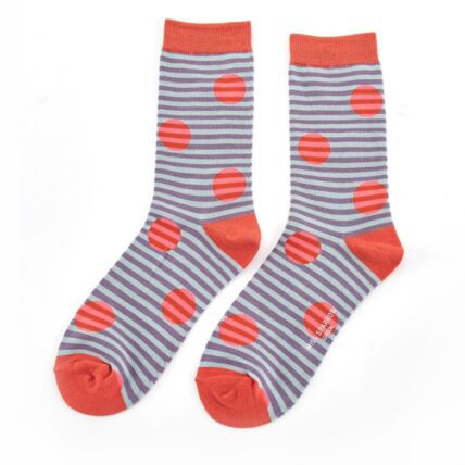 Spots & Stripes Socks Dusky Purple-0