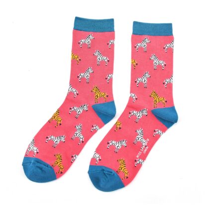Zebras Socks Hot Pink-0