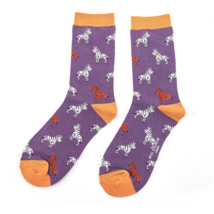Zebras Socks Purple-0