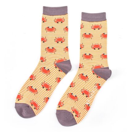 Mr Heron Crabs Socks Mustard-0