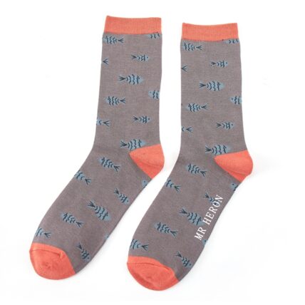 Mr Heron Little Fish Socks Grey-0