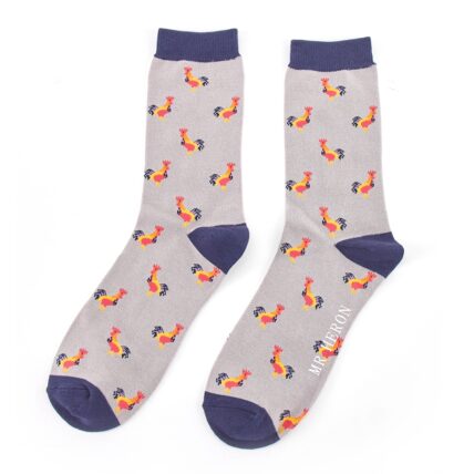 Mr Heron Roosters Socks Grey-0