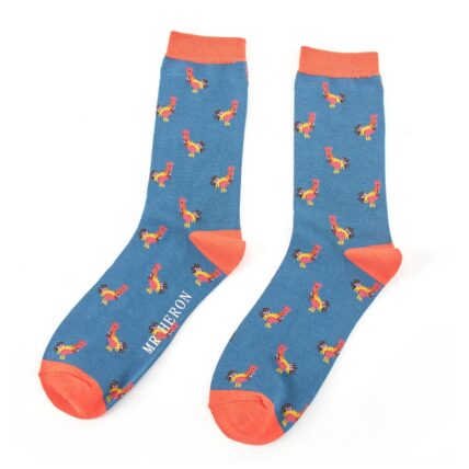 Mr Heron Roosters Socks Teal-0