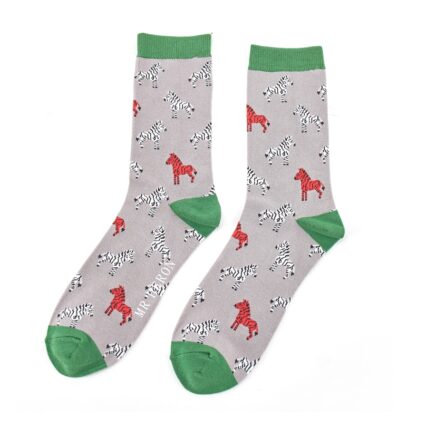 Mr Heron Zebras Socks Grey-0