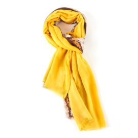 Two Tone Snakeskin Scarf Yellow-0
