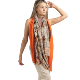 Two Tone Snakeskin Scarf Orange-0