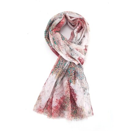 Abstract Animal Scarf Red-0