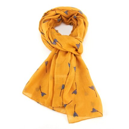 Tulip Doodle Scarf Yellow-0