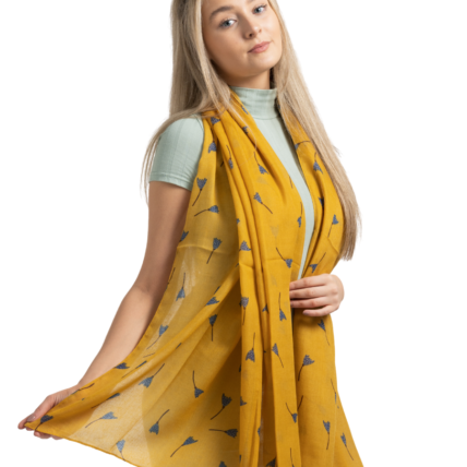 Tulip Doodle Scarf Yellow-3857