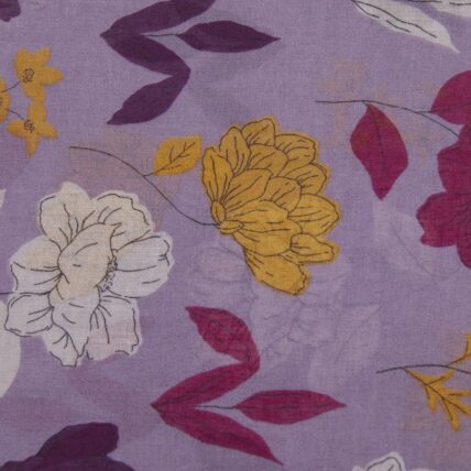 Sketched Floral Scarf Purple-2354