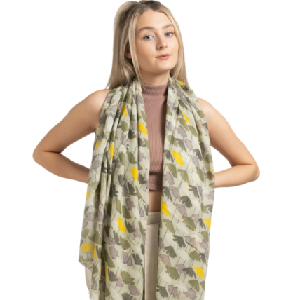 Tulips Scarf Olive-3868