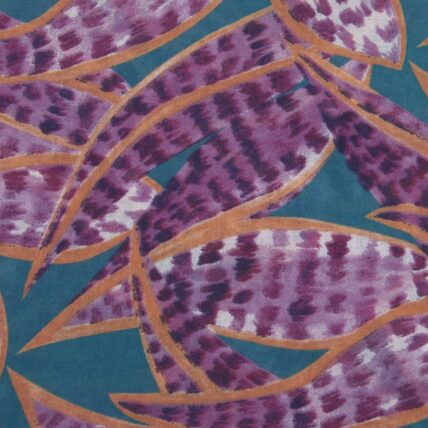 Watercolour Leaves Scarf Purple&Teal-2370
