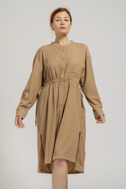 Waisted Dress Camel-0