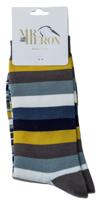 Mr Heron Thick & Thin Stripes Socks Khaki-2749