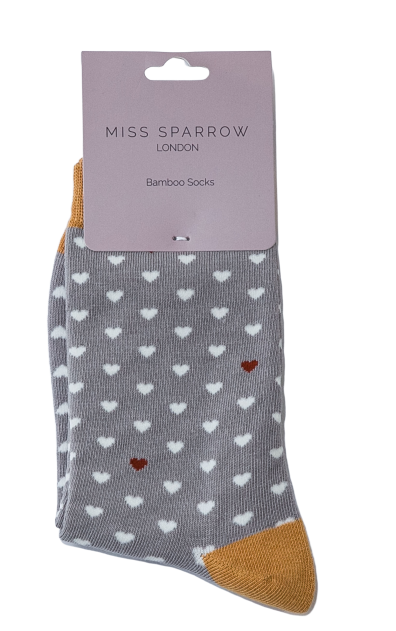 Little Hearts Socks Grey-2692