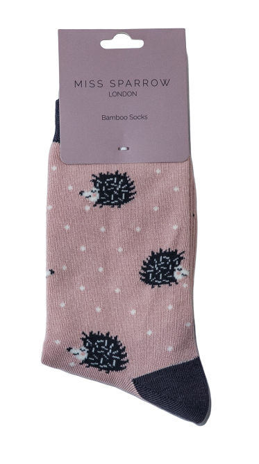 Sleepy Hedgehogs Socks Dusky Pink-2723