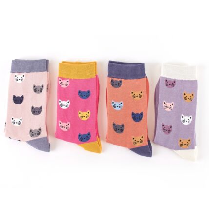 Kitty Faces Socks Hot Pink-2709