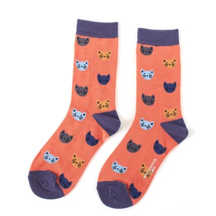 Kitty Faces Socks Orange-0